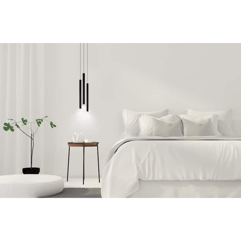 Eglo Tortoreto 23.75-inch Matte Black LED Single Tube Pendant