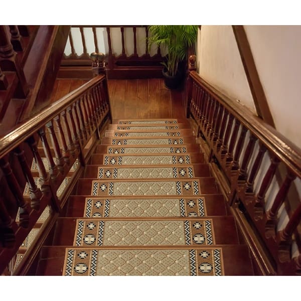 Shop Non Slip Mats Rubber Backing Stair Treads Set Of 7 8 5 X