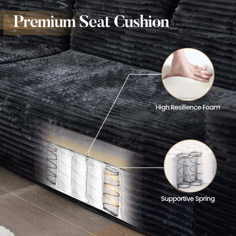 HOOOWOOO Modern L-shaped Modular Sectional Sofa with Chaise