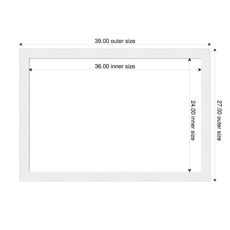 Amanti Art Vanity White Narrow Framed Dry Erase Magnetic Board - 39 x 27 in