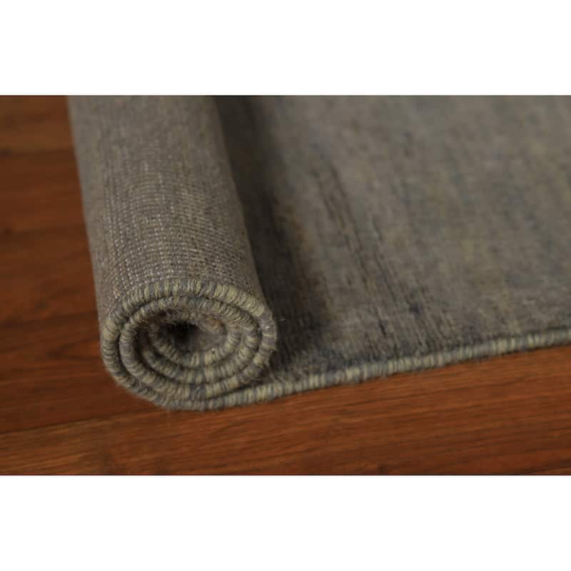 Hand Knotted Oriental 100% Wool Carpet Modern Modern Greys & Charcoal Gabbeh Area Rug - 5' 1'' X 3' 4''