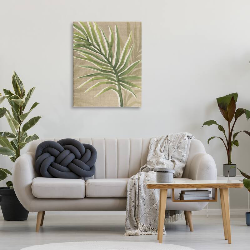 Stupell Natural Curved Palm Leaf Canvas Wall Art Design By June Erica Vess