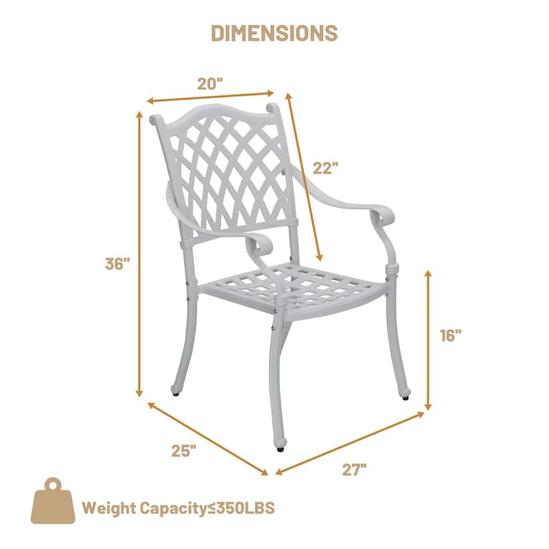 Clihome Cast Aluminum Patio Dining Chairs (Set of 2)