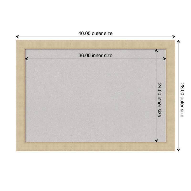 Classic Honey Silver Framed Grey Corkboard Bulletin Board - Board Size 36x24