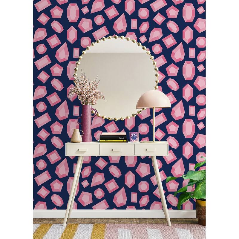 Lele Sadoughi Lele Gems Navy Peel & Stick Wallpaper