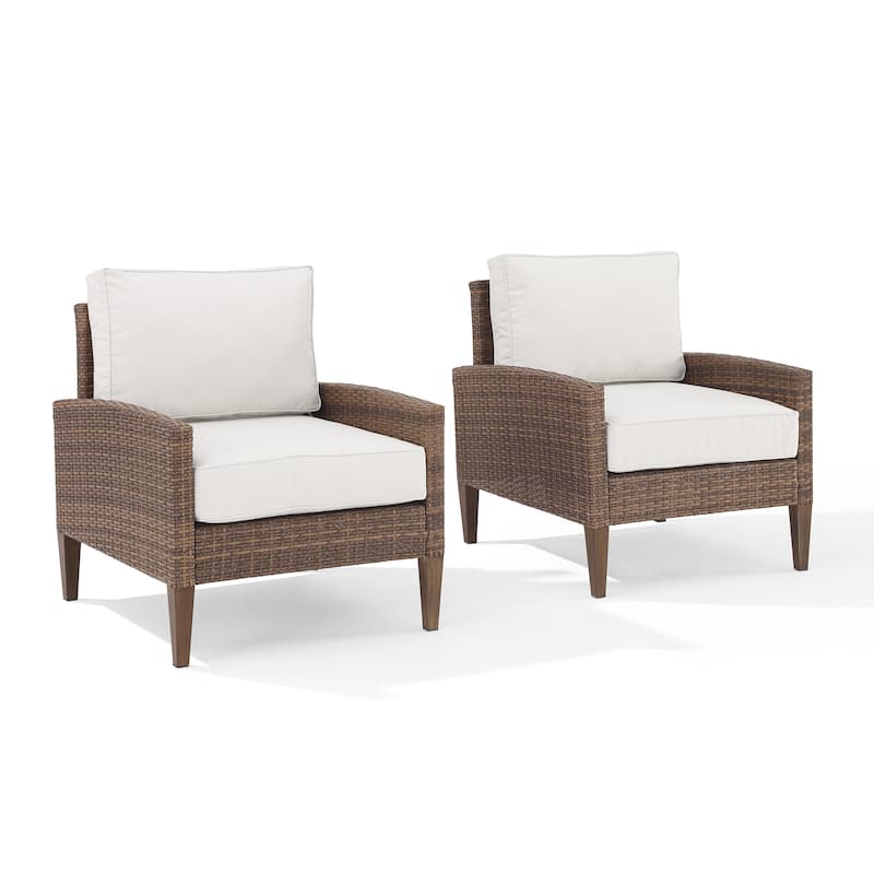 Crosley Capella 2Pc Outdoor Wicker Chair Set - 29.5"x28.25"x33"
