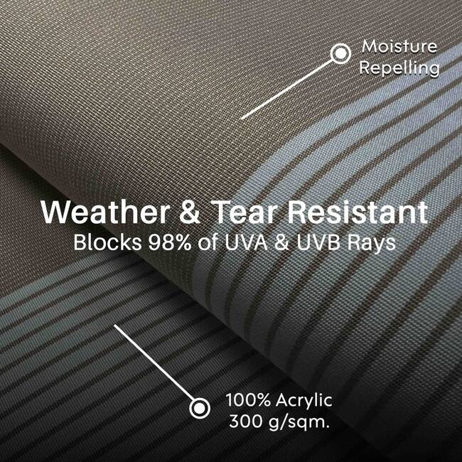 Fabric Replacement for ALEKO Full Cassette Awning - Italian Series - Beige & Bianco Beige & White Stripe - 20 x 10 Feet
