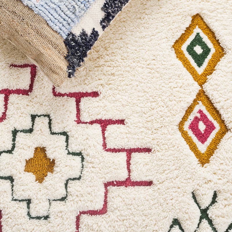 SAFAVIEH Handmade Casablanca Adiba Shag Boho Wool 1-inch Rug