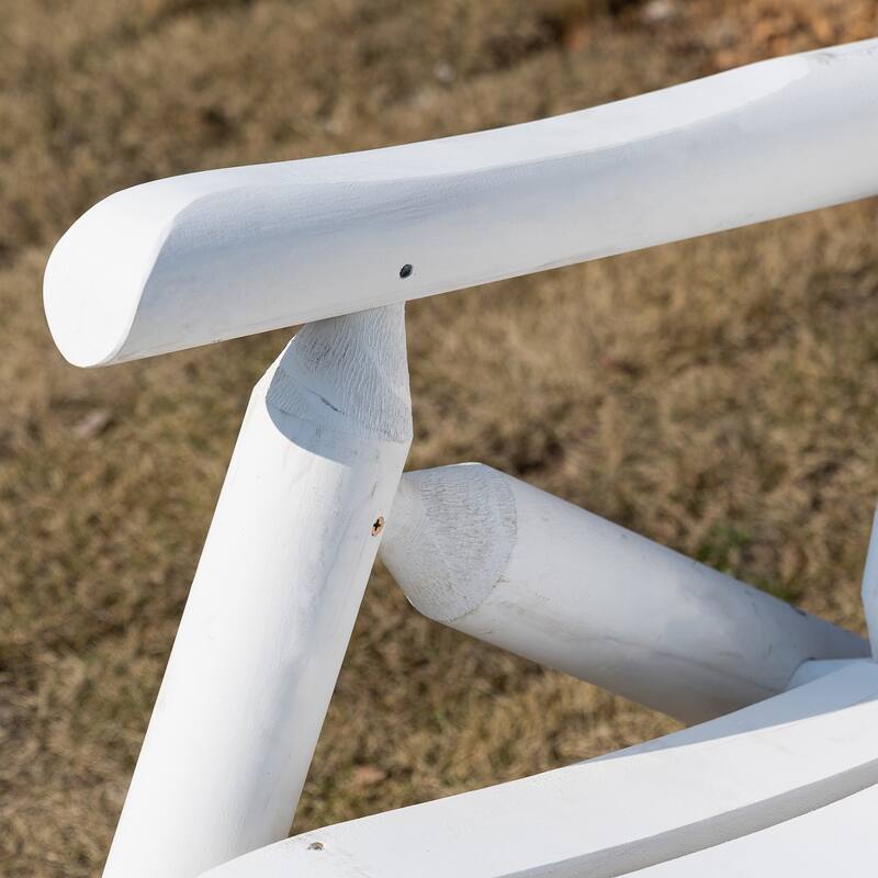 Outsuuny Adirondack Rocking Chair with Slatted Design and Oversize Back for Porch, Poolside, or Garden Lounging