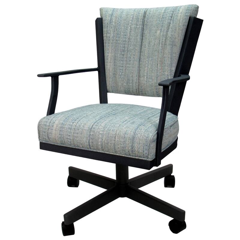 Montana Swivel Metal Dining Caster Chair on Reading Base - Watusi Aquatint - Black