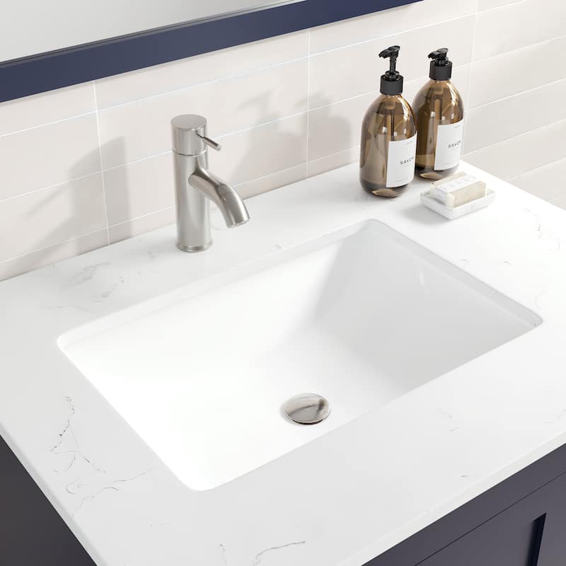 Eviva Loon 30"W Bath Vanity with Carrara Quartz Vanity Top & Undermount Sink