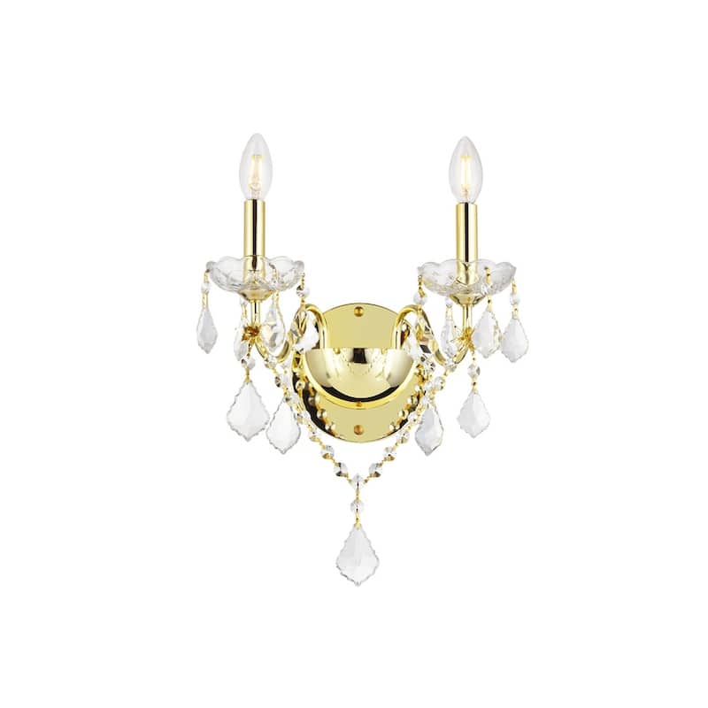 Fleur Illumination 2 light Gold Wall Sconce - royal cut crystals/Gold