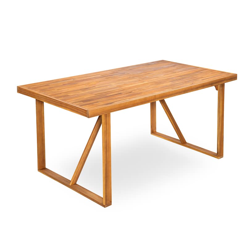 Christopher Knight Home - Modern Outdoor Acacia Wood Dining Table with Slatted Top