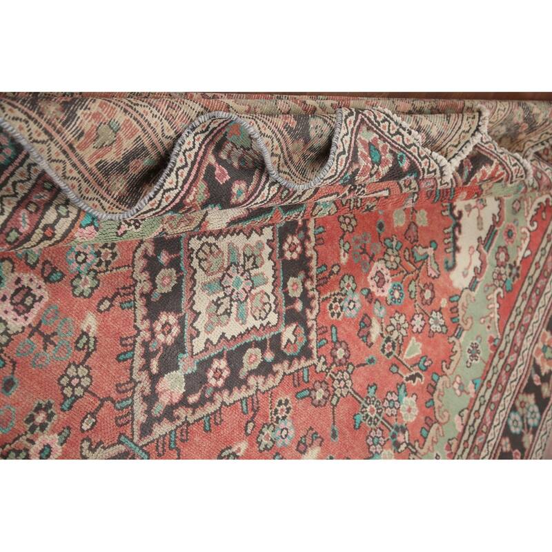 Hand Knotted Oriental 100% Wool Carpet Traditional Medallion Pink Hamedan Area Rug - 8' 11'' X 6' 5''