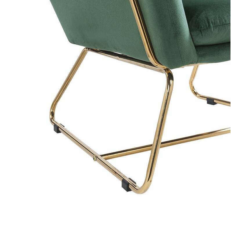 Keira velvet accent chair shop with metal base