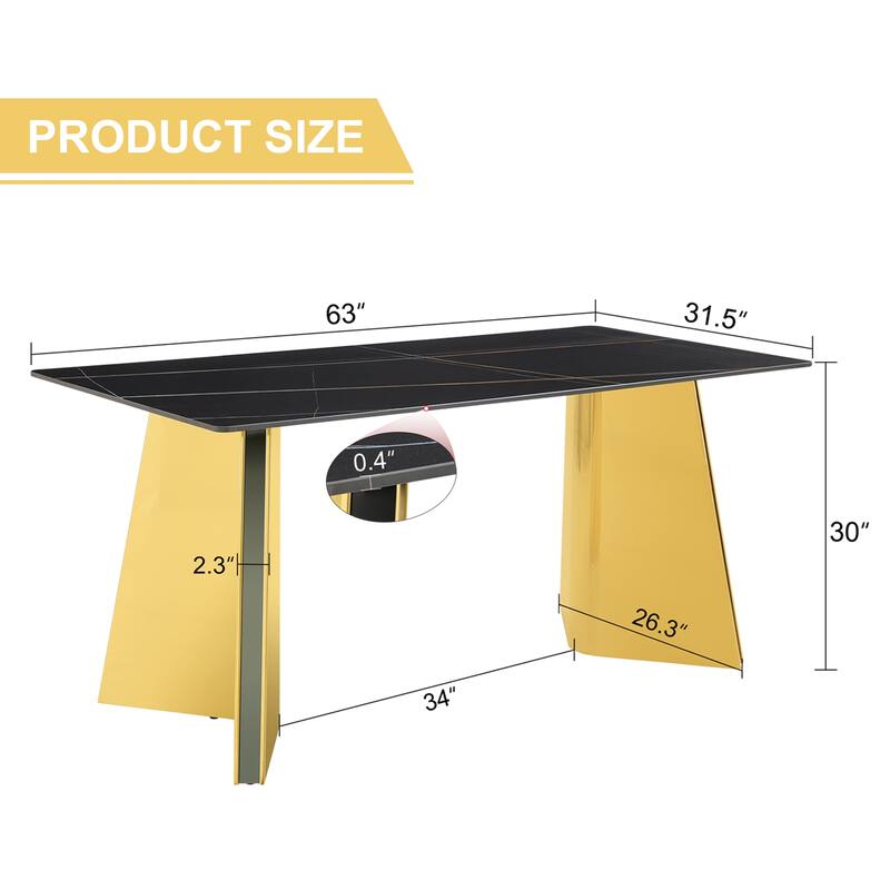 Dining Room Dining Table with Stainless Steel Butterfly Legs Office Table Accent Table Computer Table