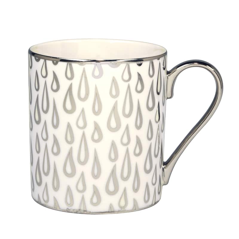 Certified International Mosaic Silver Plated Tapered 16 oz. Mugs, Set of 6 Assorted Designs
