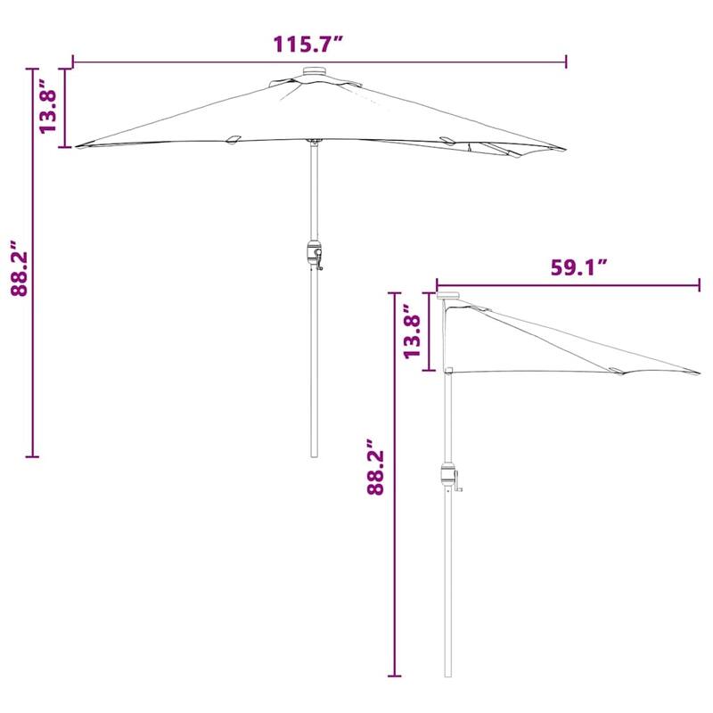 vidaXL Garden Parasol Anthracite 294 x 150 x 224 cm fabric