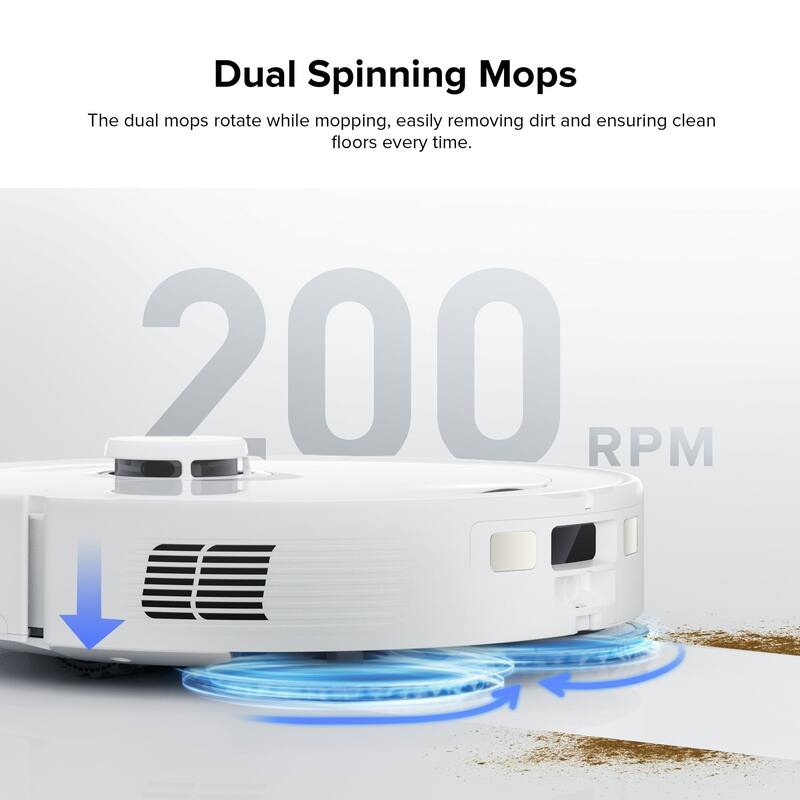 (Refurbished)Roborock Qrevo Robot Vacuum Cleaner, Self-Emptying, Self-Drying,5500Pa Suction, Dual Spinning Mops, Mop Lifting