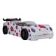 preview thumbnail 3 of 5, Furniture of America Isola Modern White Twin Race Car-Shaped Platform Bed with LED Headlights and Sound