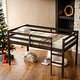 preview thumbnail 1 of 15, Kid Bed Frame Wooden Low Height Twin Size Loft Bed with Ladder,Strengthened Slats Espresso
