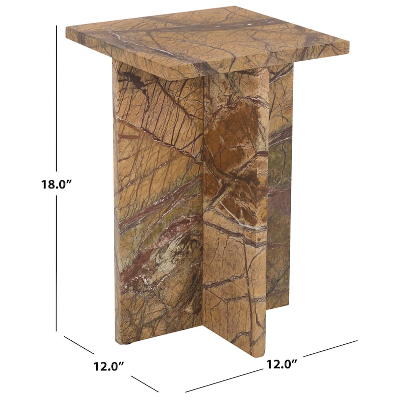 SAFAVIEH Couture Adriano 12-inch Marble Accent Table - 12"W x 12"D x 18"H
