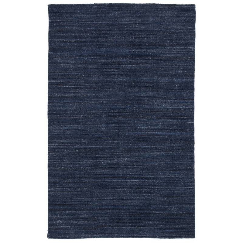 Hadrian Handmade Solid Area Rug - 8' x 11' - Dark Blue - Runner/Rectangle
