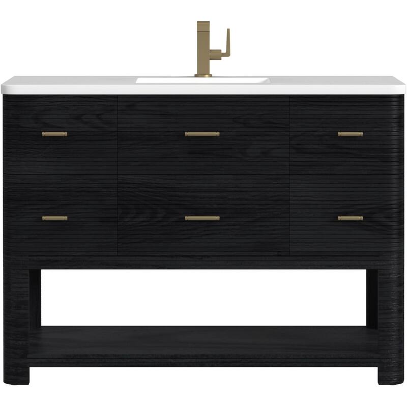 James Martin Vanities D704-V48-3WZ Lucian 48" Free Standing Single - Carbon Oak