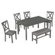 preview thumbnail 2 of 21, Dining Table Set Dining Table, 4 Fabric Chairs, Bench included