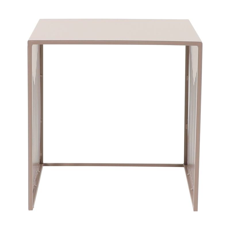 LeisureMod Cisco Modern Square Powder-Coated Steel Finish Side Table - 15.8