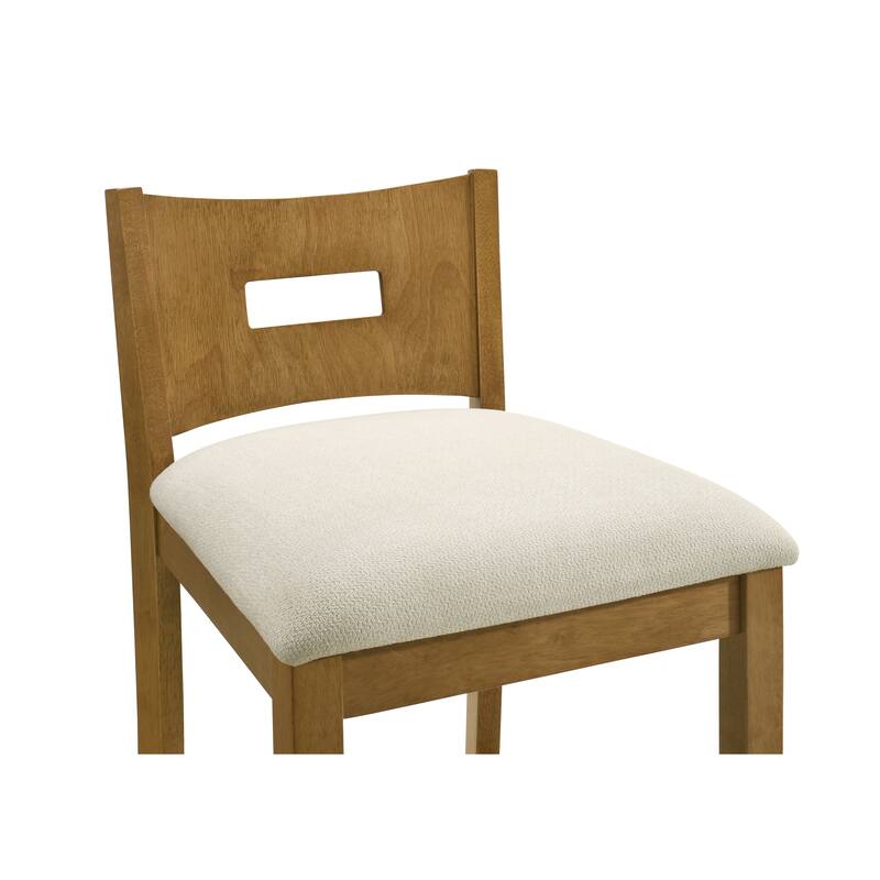 Ren Rubberword Bar Stool, Ivory Upholstered Counter Height Stool