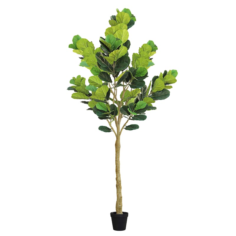 10ft Deluxe Real Touch Artificial Fiddle Leaf Fig Tree in Black Pot - 120" H x 45" W x 45" DP