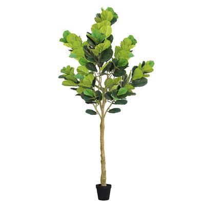 10ft Deluxe Real Touch Artificial Fiddle Leaf Fig Tree in Black Pot - 120" H x 45" W x 45" DP