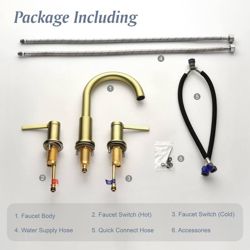 8 Inch Widespread Bathrom Faucet 3 Hoes Modern Bathroom Sink Faucet Double Handle Vanity Basin Faucets Mixer Taps With Valve
