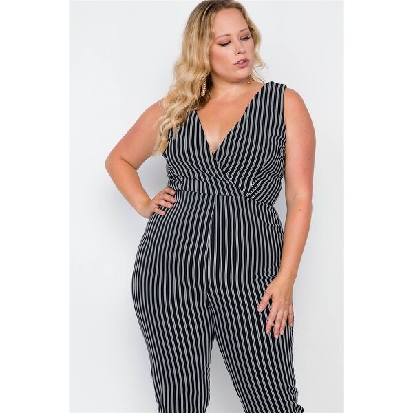 plus size black bodycon jumpsuit