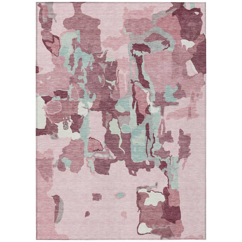 Machine Washable Indoor/ Outdoor Abstract Glam Chantille Rug