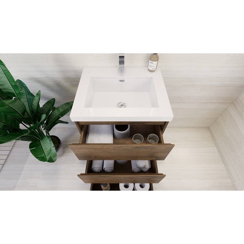 Aron 24'' Freestanding Vanity with Reinforced Acrylic Sink