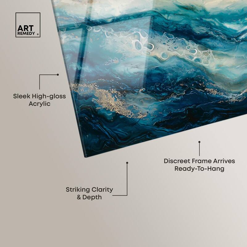 Jeweled Waters Acrylic by Art Remedy, Ready to Hang