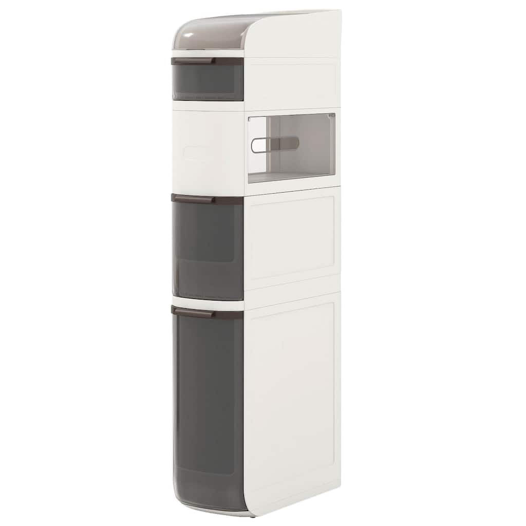 Costway 5-Tier Narrow Bathroom Storage Cabinet with Drawers Tissue Box - See Details