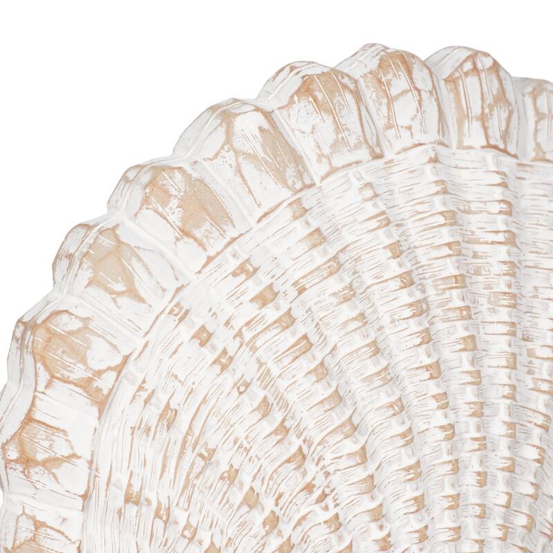 Coastal Decorative Resin Shell Figurine Sculpture - White