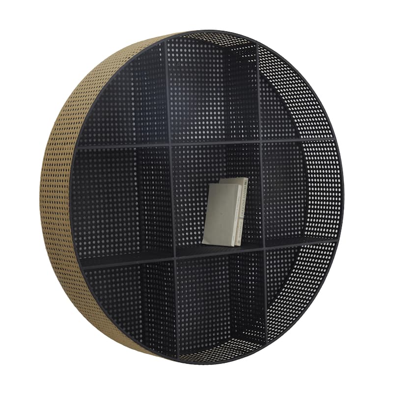 Metal Round 8 Cubbies Wall Shelf - Black - Roche River Decor - Black
