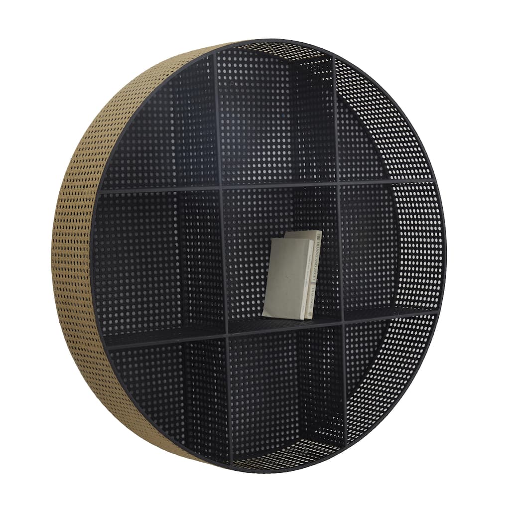 Metal Round 8 Cubbies Wall Shelf - Black - Roche River Decor