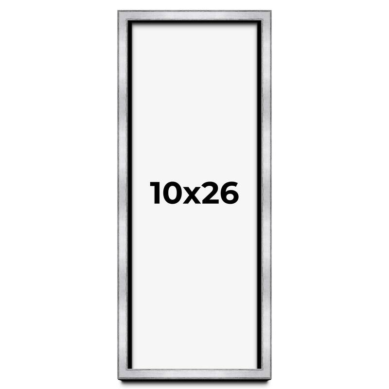 10x26 Shadow Box Frame Silver | 1.375 Inches Deep Real Wood