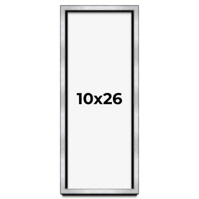 10x26 Shadow Box Frame Silver | 1.375 Inches Deep Real Wood