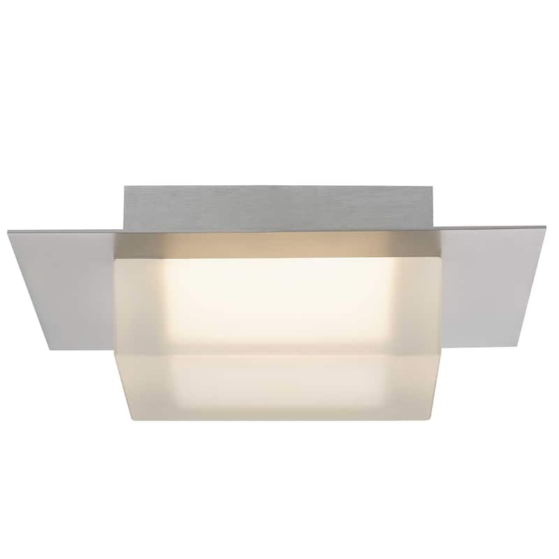 8 Inch Square LED Flush Mount Light Etched Acrylic Shade Dimmable