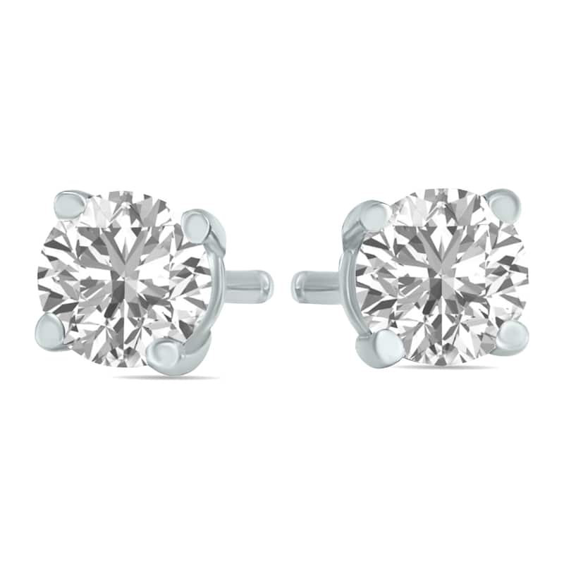 Marquee 1/2 Carat TW Lab Grown Diamond Round Solitaire Stud Earrings in 14K White Gold