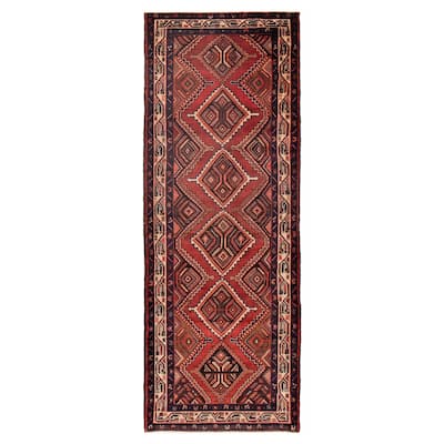 ECARPETGALLERY Hand-knotted Konya Anatolian Dark Red Wool Rug - 3'7 x 9'10