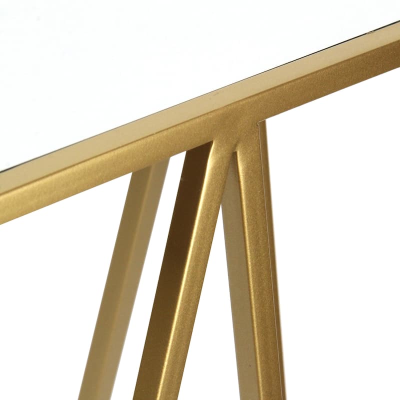 Aeriva Set of 2 Square Metal Modern Tables With Mirror Top
