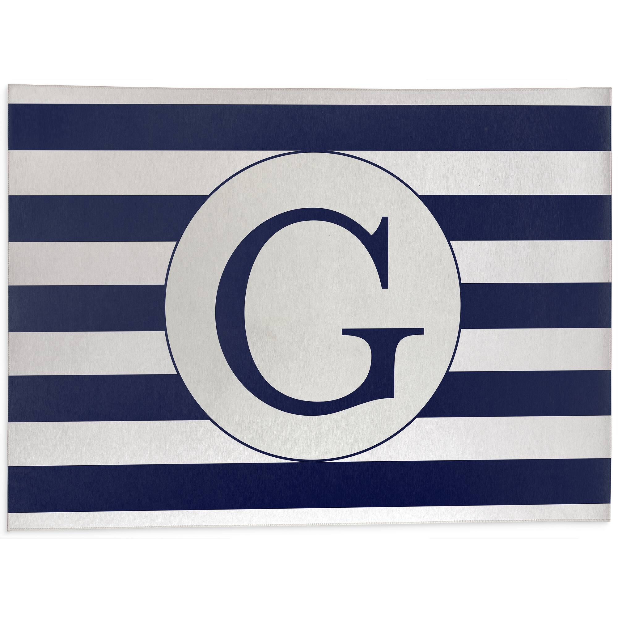 MONO NAVY STRIPED G Office Mat By Kavka Designs Bed Bath & Beyond