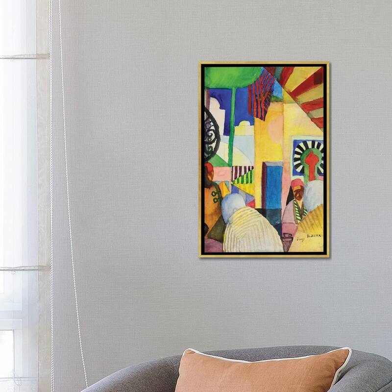 iCanvas "In the Bazaar, 1914 " by August Macke Framed Canvas Print